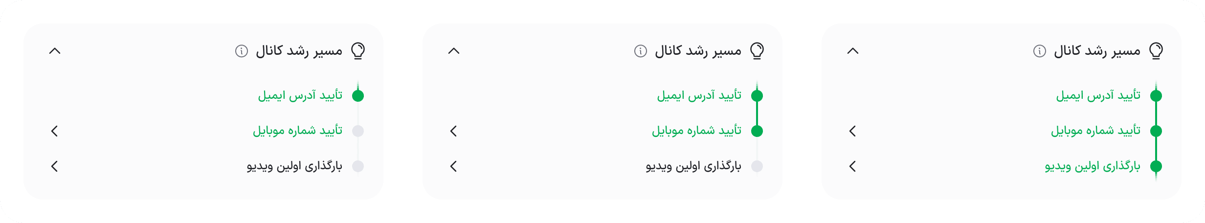 حالتهای مختلف گامهای مسیر رشد کانال