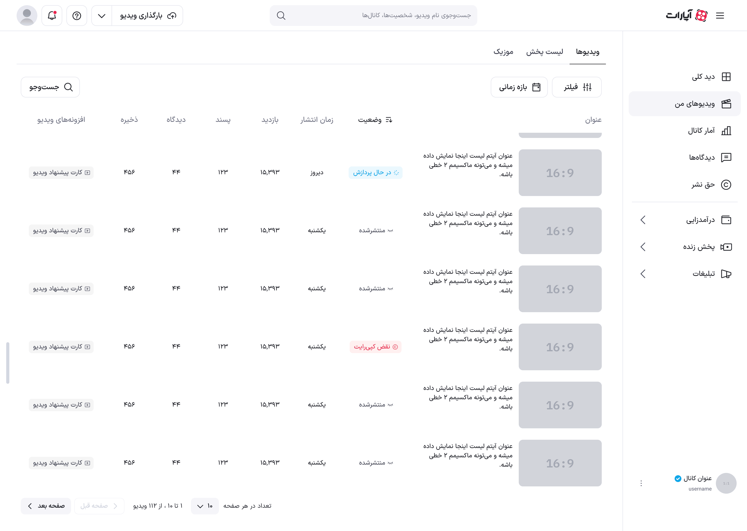 فهرست اسکرول‌شده